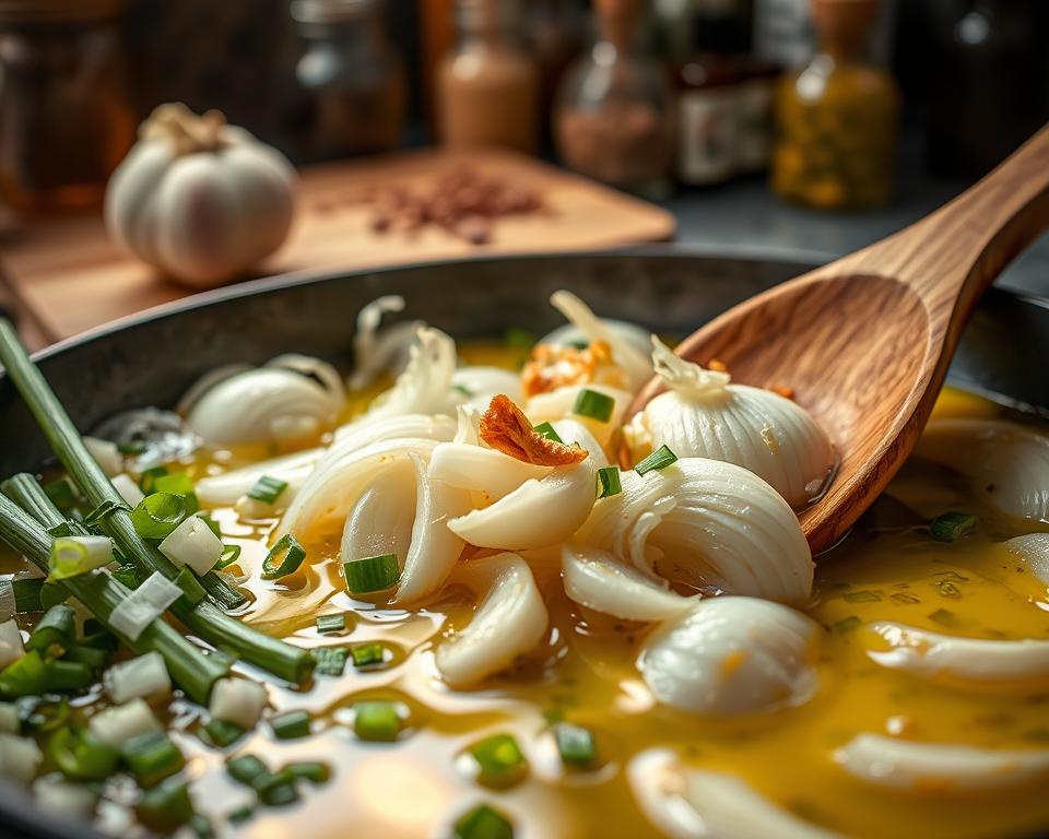 onions garlic oil butter